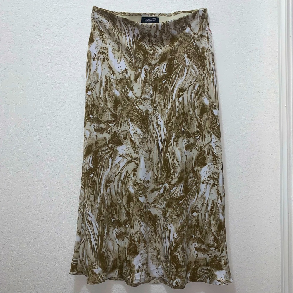 High Waist Marbled A-Line Midi-skirt